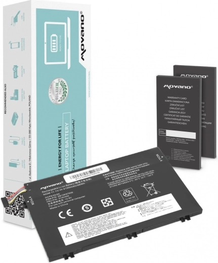 Baterie Movano 01AV445 pro Lenovo ThinkPad E14, E15, E480, E580 a E590, 4100 mAh