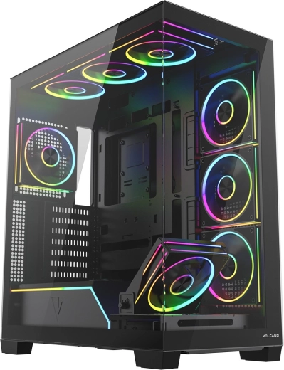 Počítačová skříň MODECOM Volcano Stellar Plus ARGB Midi 8F, černá