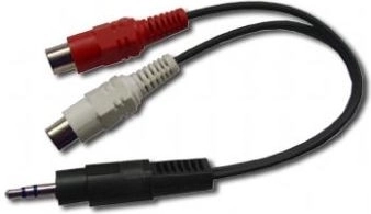 Audio adaptér 3,5mm jack na 2x RCA konektory, 20 cm