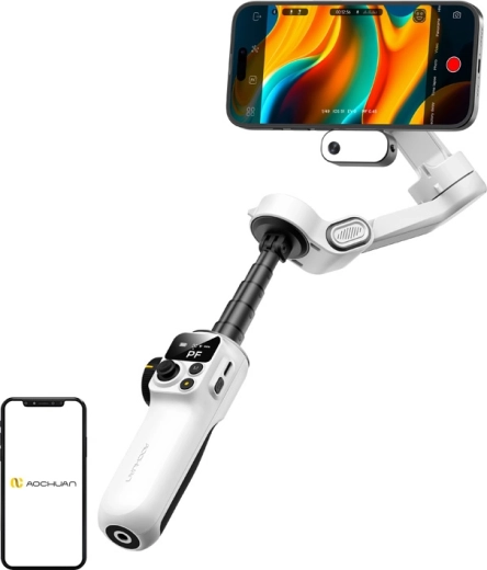 Aochuan P2 magnetický 3osý stabilizátor na mobil s AI senzorem bílý