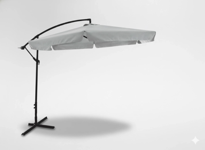 Zahradní závěsný slunečník 3 m šedý banana s obalem