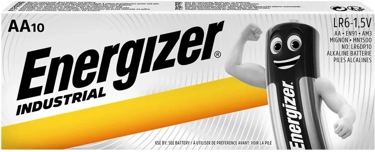 Alkalické baterie ENERGIZER Industrial AA (LR6), 10 ks