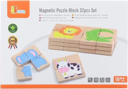 Viga Magnetické Puzzle Zvířata