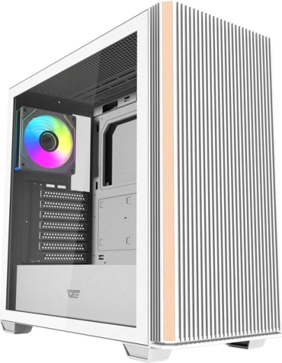 Darkflash DS900WS bílá počítačová skříň s tvrzeným sklem a 4× ARGB ventilátory
