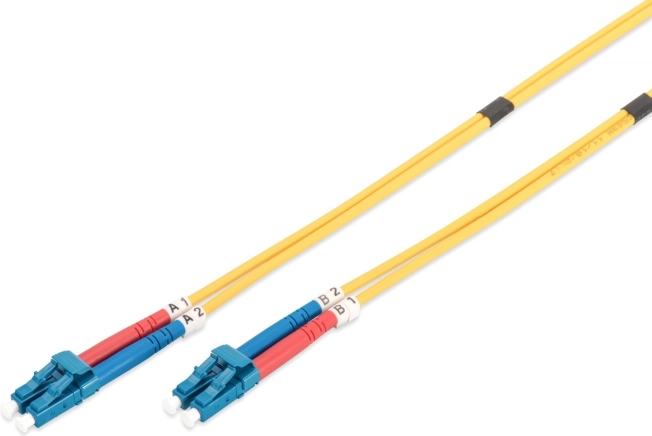 Optický patch cord LC-LC SM 09/125 OS2 duplex 1m žlutý
