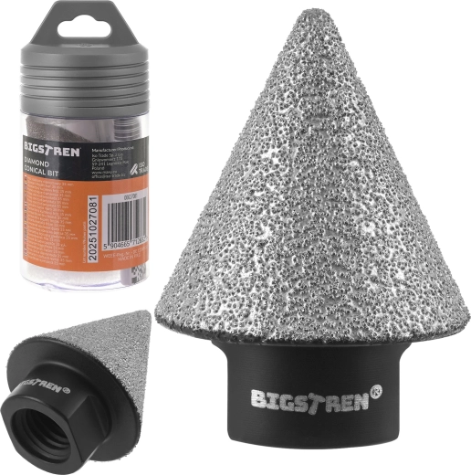 Kuželový diamantový fréz pro dlažbu a beton Bigstren 2–35 mm M14 - 1 kus