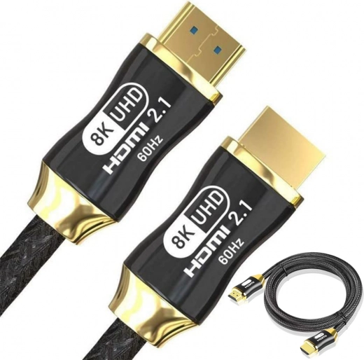 hdmi 2.1 ultra high speed kabel 8k 60 hz, 4k 120 hz, pozlacené konektory, 1,5 m