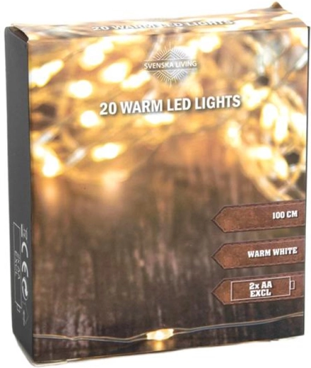 Světelný řetěz s 20 LED, 100 cm