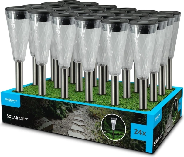 Modee zahradní solární LED lampa do země GS020 35 cm studená bílá