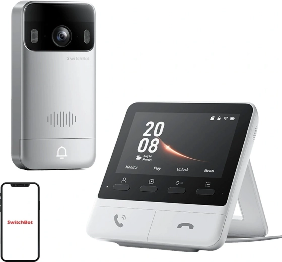 SwitchBot chytrý videozvonek s vnitřním monitorem (2K)