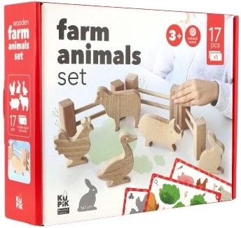 Tvořivá farma ze 17 dřevěných dílků