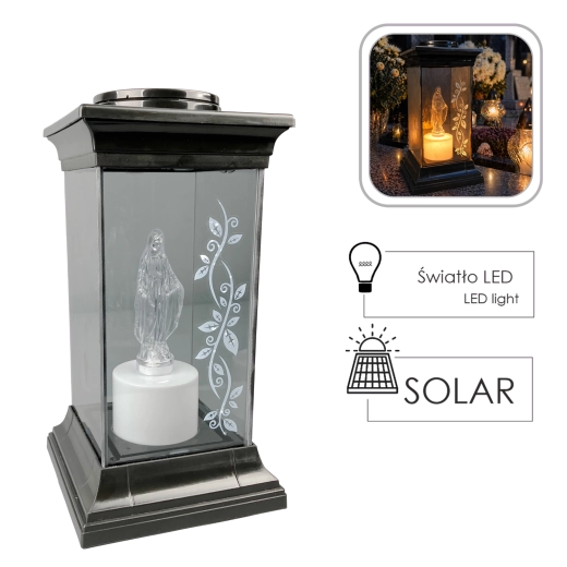 Solární lampion s Pannou Marií LED 28 cm