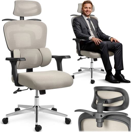 Sofotel Talin ergonomická kancelářská židle z mikrosíťoviny, šedá