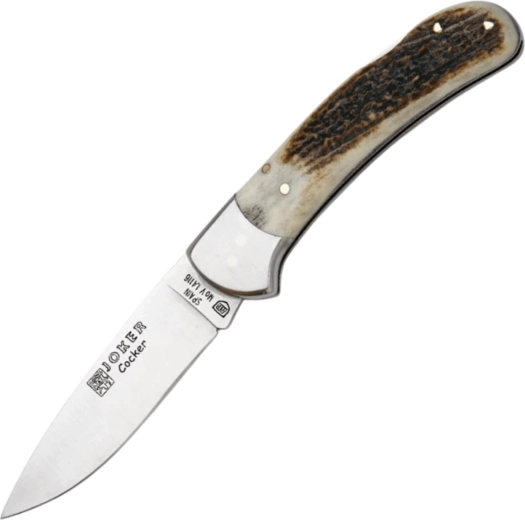 Kapesní outdoorový nůž Joker Cocker, 9 cm, satén, jelení paroh