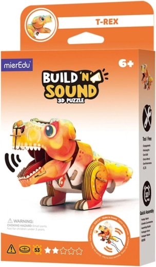 Puzzle 3D MierEdu Postav a poslouchej – Tyrannosaurus Rex