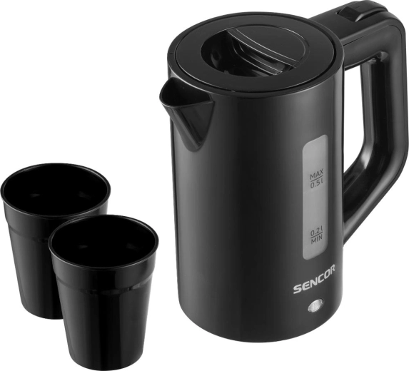 Sencor cestovní rychlovarná konvice 0,5 l s kelímky