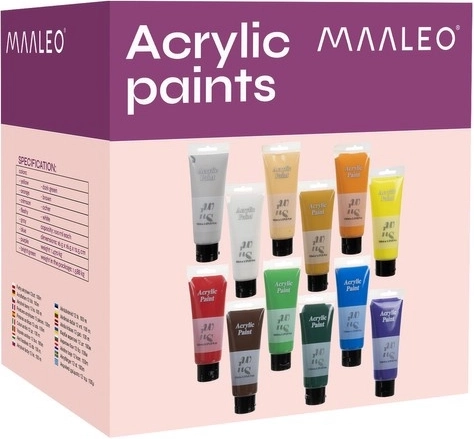 Maaleo akrylové barvy 12 barev 100 ml