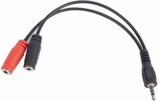 Adaptér jack 4pin (M) na 2× jack (F) 20 cm