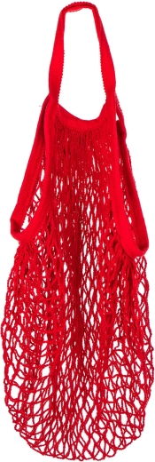Síťová nákupní taška PRETTY UP 35 × 35 cm s dlouhým uchem – červená