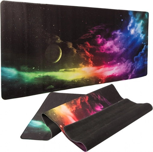 Herní podložka pod myš XXL 80 × 30 cm s motivem galaxie