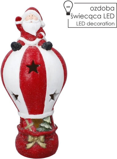 Vánoční figurka Mikuláš na balónu s LED osvětlením