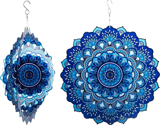 Závěsná 3D mandala – větrný spinner 12" pro zahradu a interiér