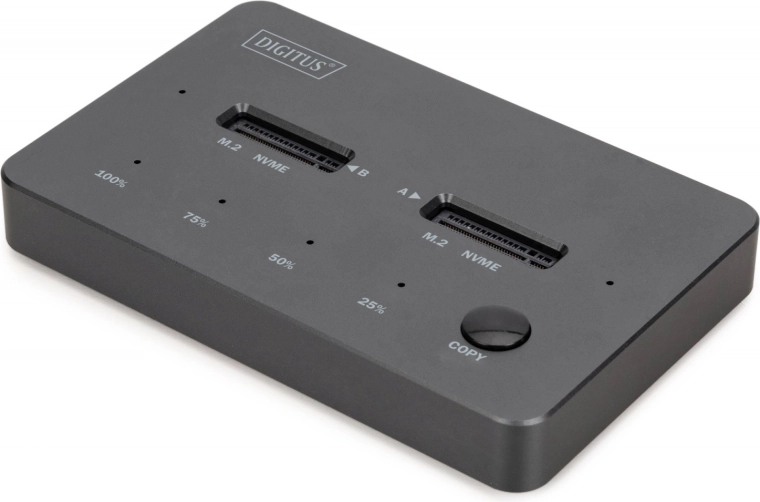 Digitus dokovací stanice pro M.2 NVMe SSD s offline klonováním, USB‑C 3.2 Gen 2 10 Gb/s, černá
