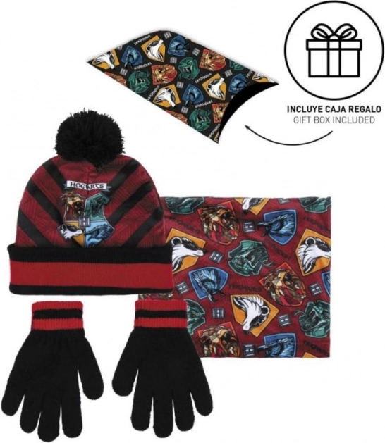 Zimní set Harry Potter – čepice, nákrčník a rukavice pro děti