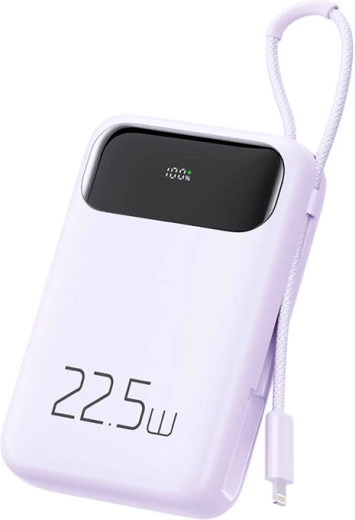 Powerbanka Mcdodo 10000 mAh s kabelem Lightning, 22,5 W (fialová)