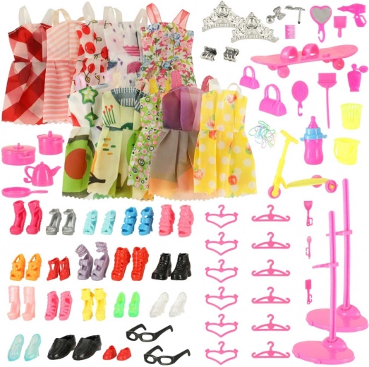 Ubranka a doplňky pro panenky - megaset 85 prvků