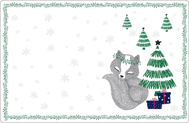 Stolová podložka Winter Friends lišky 28 × 43 cm
