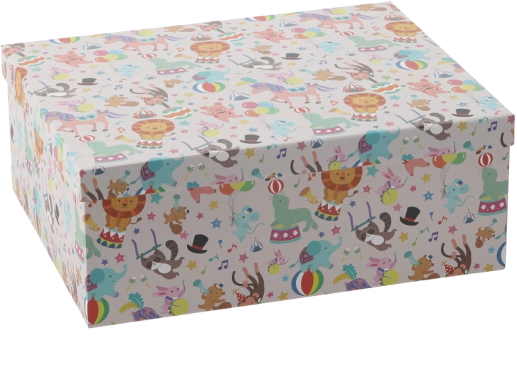 Barevná dárková krabička s motivy zvířat 28,6 × 22,4 × 11,1 cm