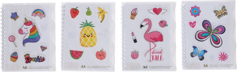 Linkovaný spirálový blok 11,5x14,5 cm 50 stran MIX