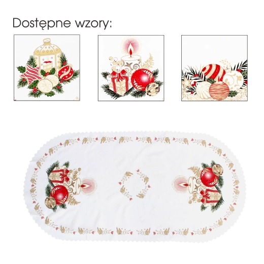 Vánoční dekorativní ubrousek serweta 50 × 100 cm, oboustranný - 1 kus