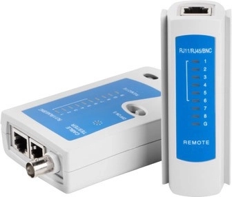 Tester kabeláže RJ-45, RJ-12, RJ-11 a koaxiálních kabelů