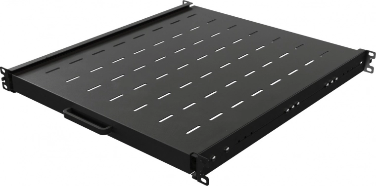Výsuvná police do rackové skříně 19" 1U, 500 mm, černá