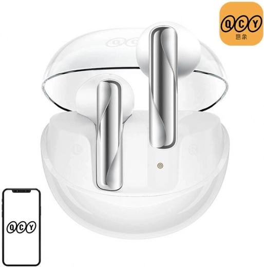 Bezdrátová sluchátka TWS QCY AilyBuds Clear T32 bílá