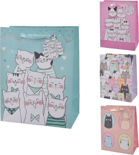 Dárková taška CAT 18 × 10 × 23 cm (mix 4 motivů)