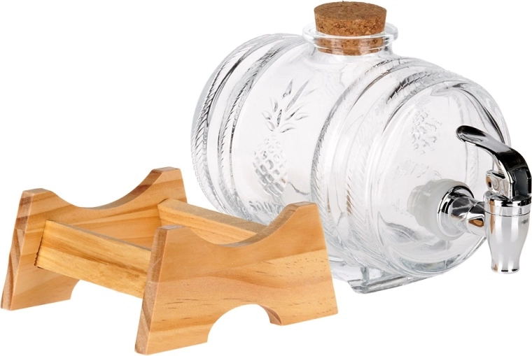 Stylový tvar sudu z pevného skla