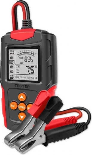 Digitální tester autobaterií s LCD displejem 12V/24V, 3–200 Ah