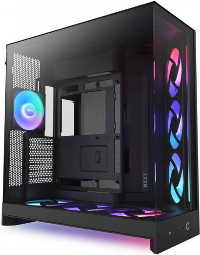 NZXT H9 flow rgb+ mid-tower skříň s oknem, černá