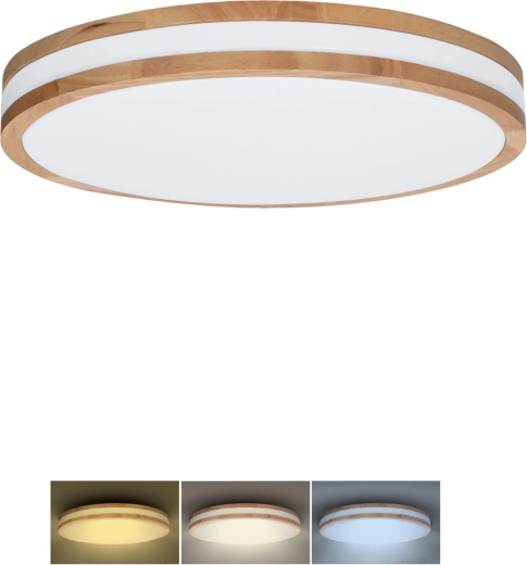 Solight LED stropní a nástěnné svítidlo Woody 25 W, 1350 lm, 29 cm, 3CCT