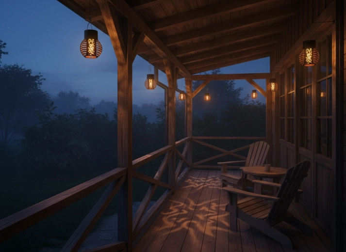 Dekorativní světelné vzory na terase i zahradě