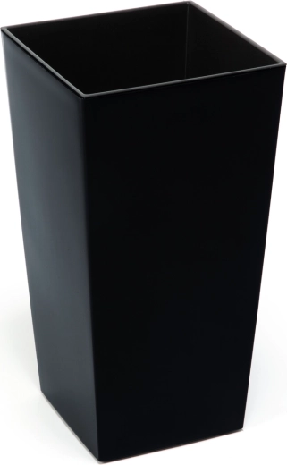 Květináč Finezja 19 × 19 cm s vložkou – černý plastový květináč do interiéru i exteriéru