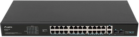 Switch PoE+ Lanberg RSFE-24P-2C-360 24portový fast ethernet, 2× combo gigabit, rack 19"