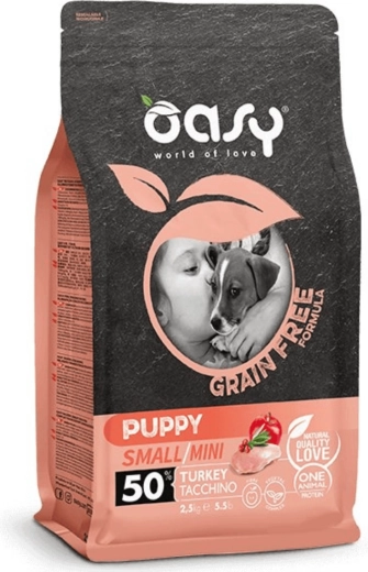 Oasy Grain Free Adult Small/Mini krmivo pro psy s krůtím masem 2,5 kg