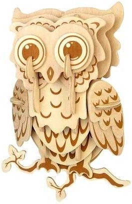 Woodcraft dřevěné 3D puzzle sovička