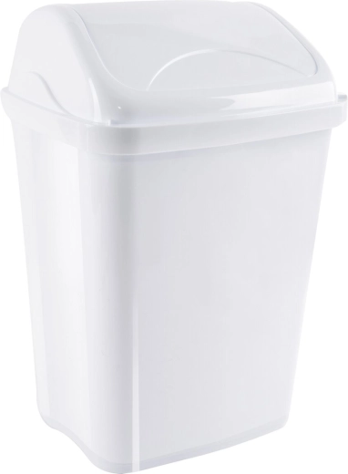 Odpadkový koš Vittario s kolébkovým víkem 26 l bílý