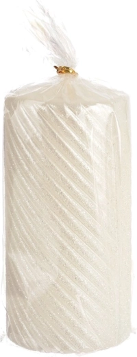 Svíčka válec CARO bílá 7 × 14 cm