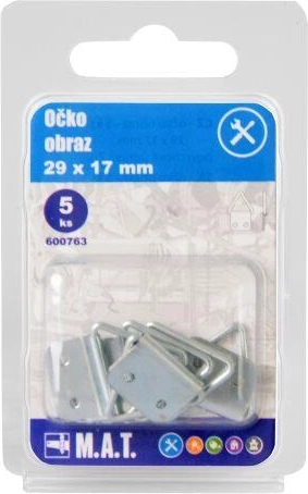 Obrazové očko 29 × 17 mm, pozinkované (5 ks)